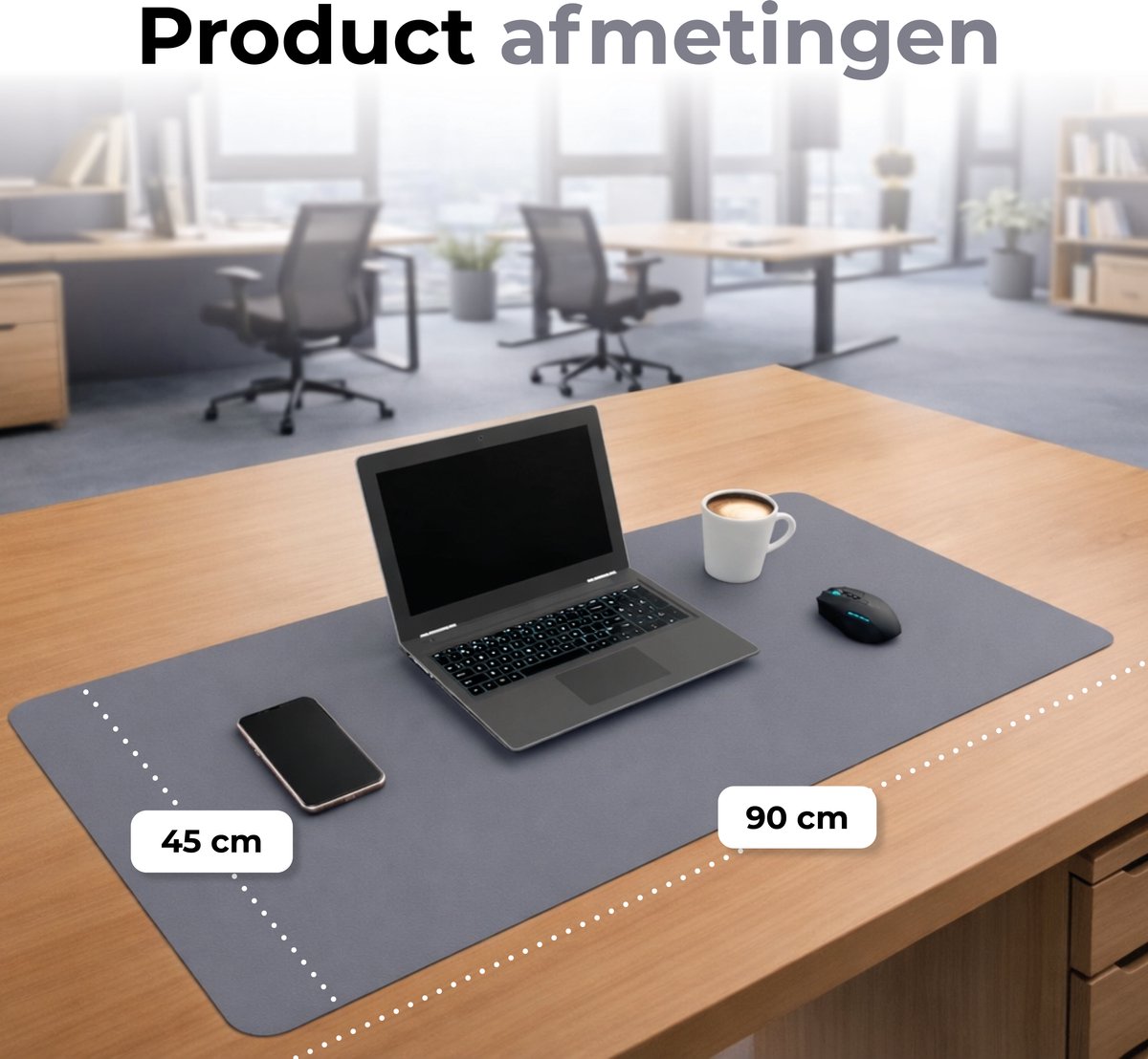 WURK® Bureau Onderlegger 90x45cm