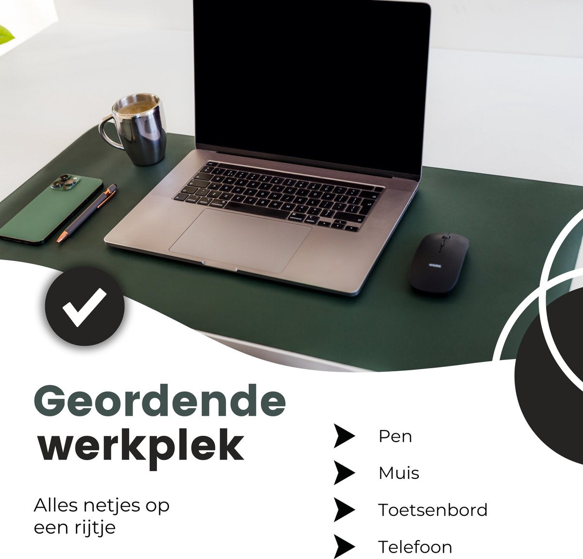 WURK® Bureau Onderlegger 90x45cm