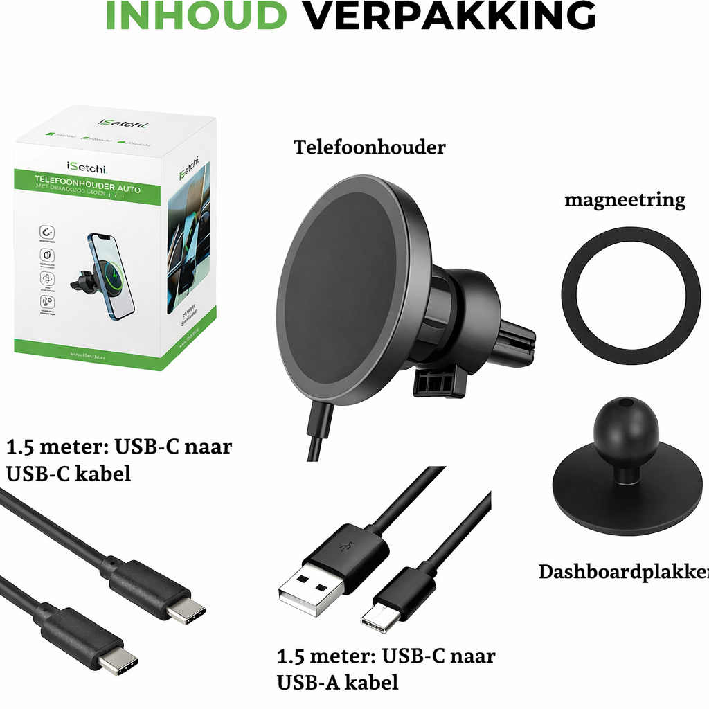iSetchi® Draadloze oplader auto