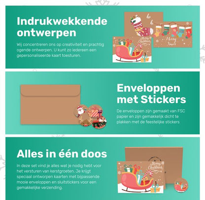 Kerstkaarten - 36 Stuks - Grijs