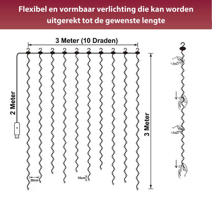 LED Lichtgordijn - 300 LED's – 3x3m