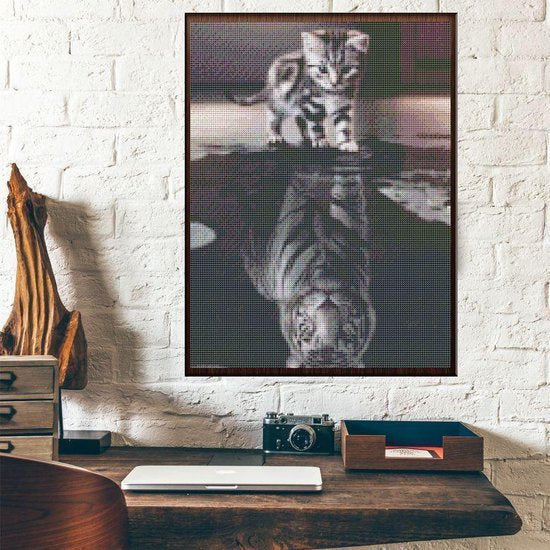 Diamond Painting Kitten naar Tijger