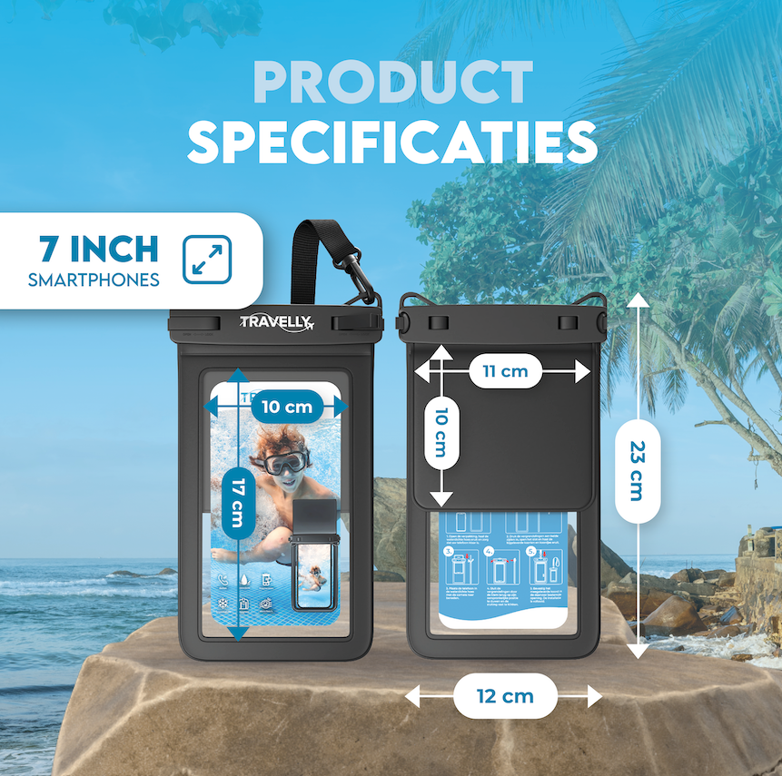 Travelly® Waterdicht Telefoonhoesje met opbergvak
