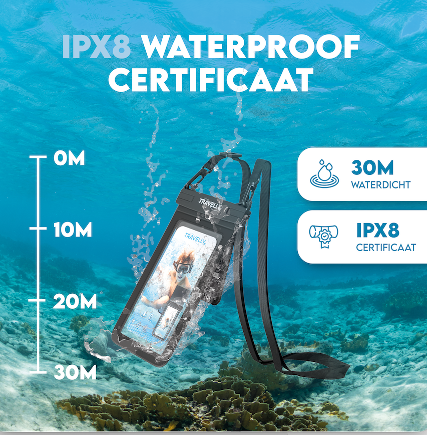Travelly® Waterdicht Telefoonhoesje met opbergvak