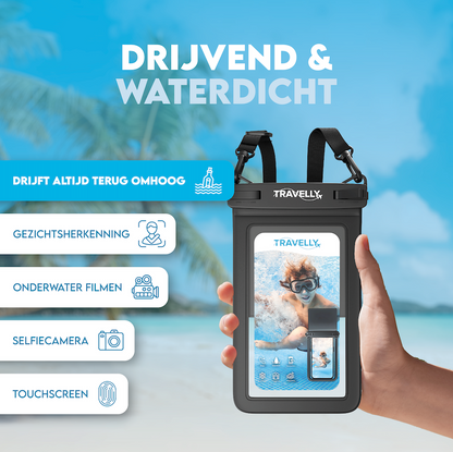 Travelly® Waterdicht Telefoonhoesje met opbergvak