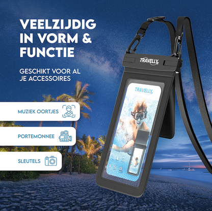 Travelly® Waterdicht Telefoonhoesje met opbergvak