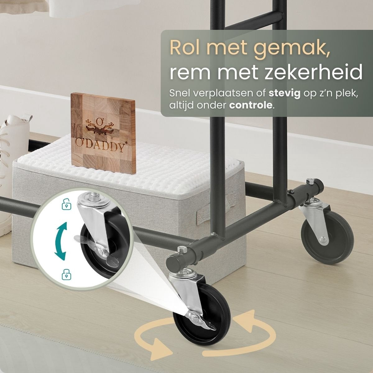 O'DADDY® Kledingrek op wieltjes XL