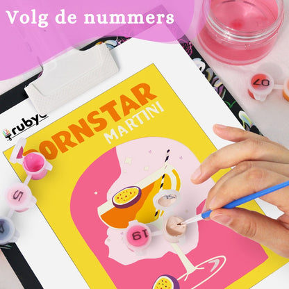 Rubye® Mini Schilderen op Nummer set Cocktails
