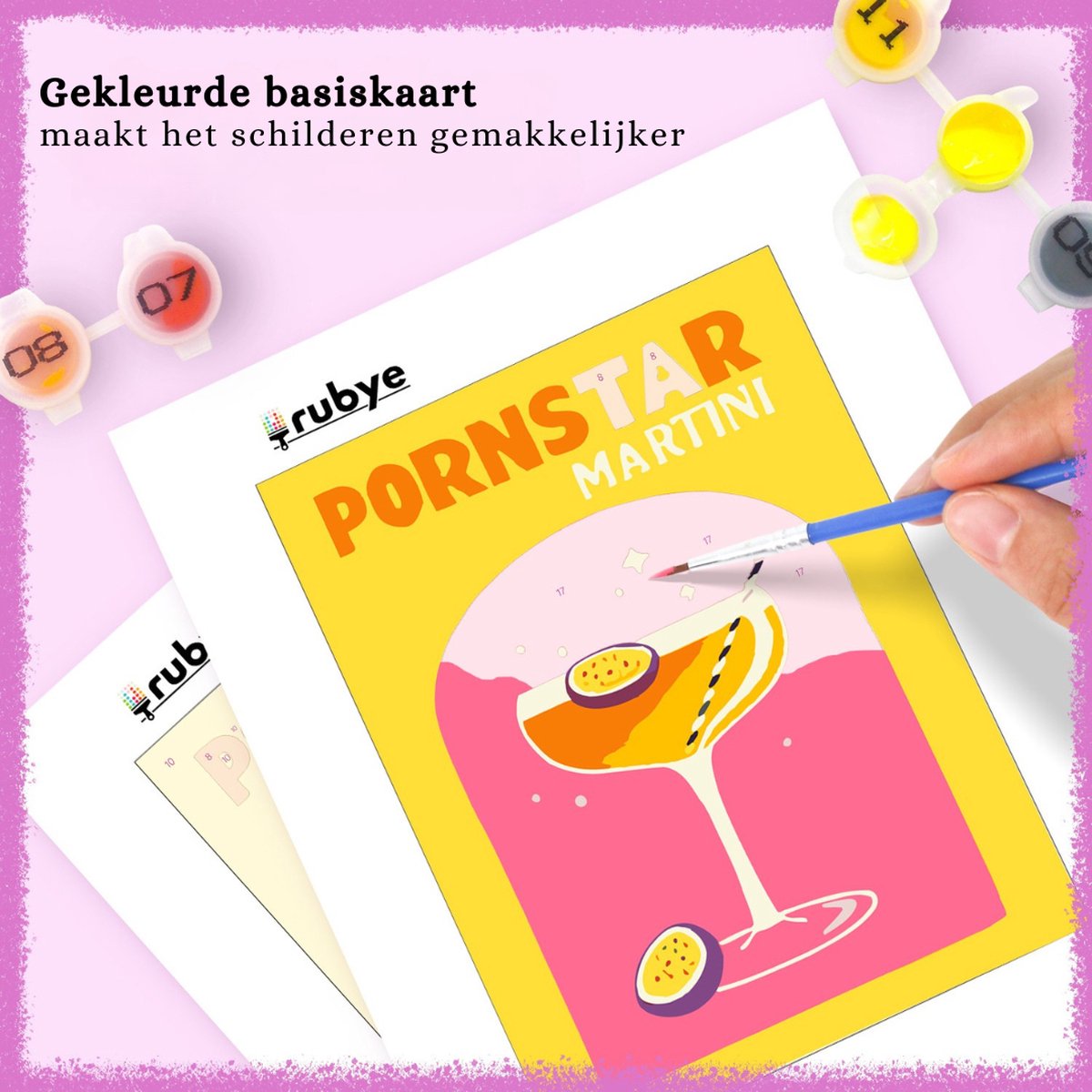Rubye® Mini Schilderen op Nummer set Cocktails