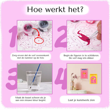 Rubye® Mini Schilderen op Nummer set Cocktails