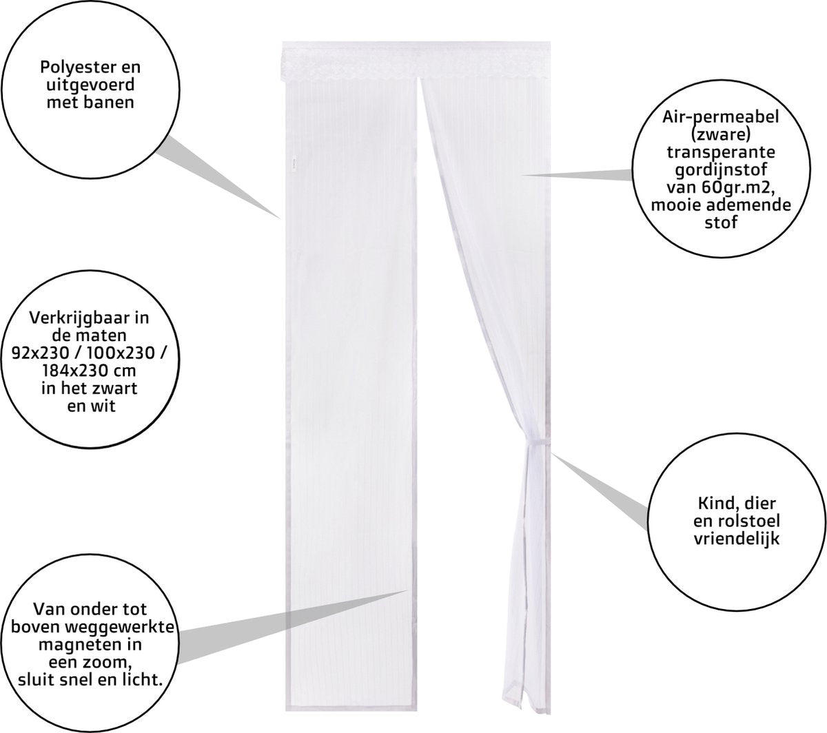 O'DADDY® Magnetische Deurgordijn Polyester