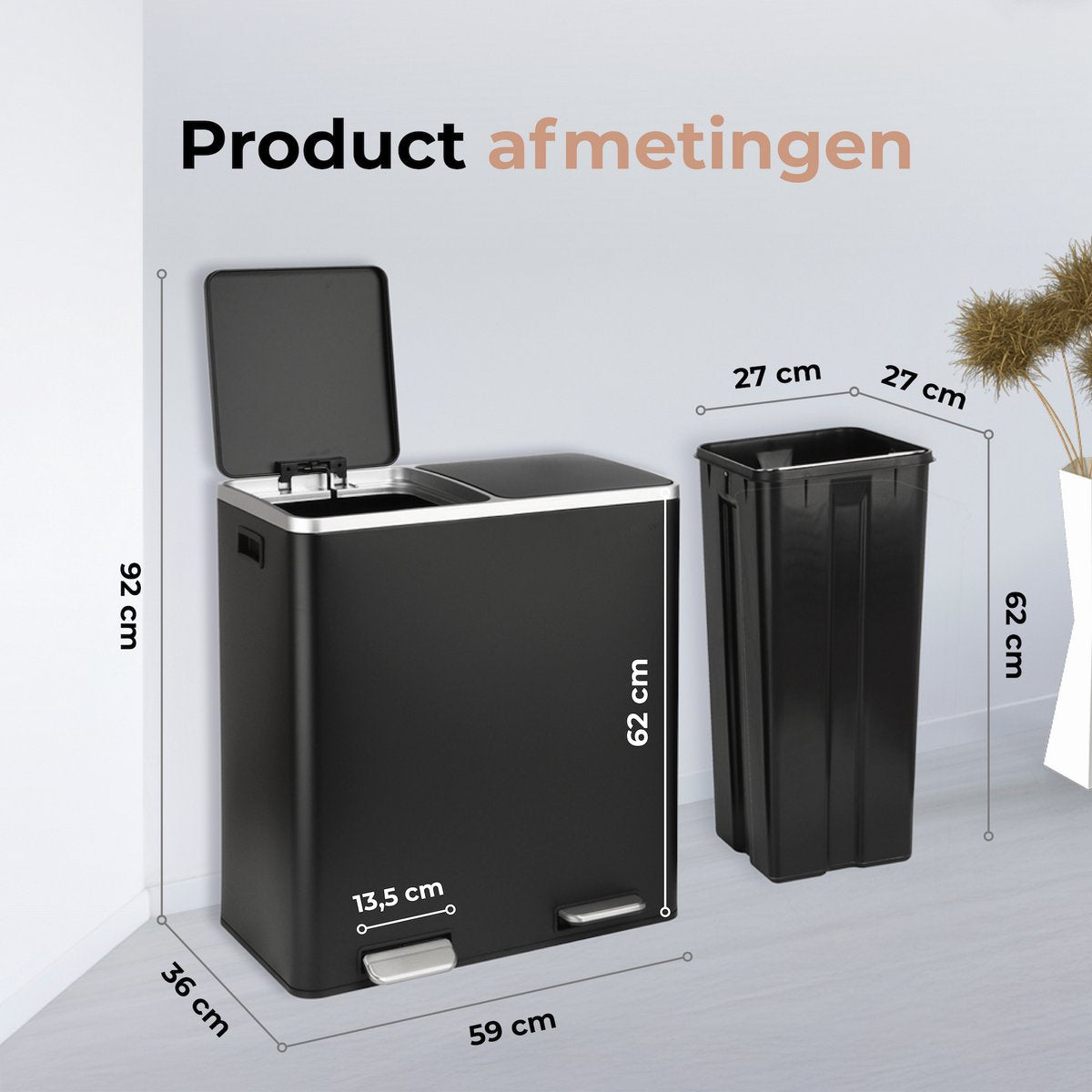O'DADDY® Prullenbak met 2 vakken