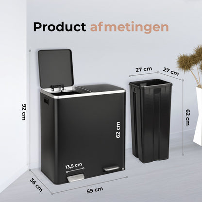 O'DADDY® Prullenbak met 2 vakken
