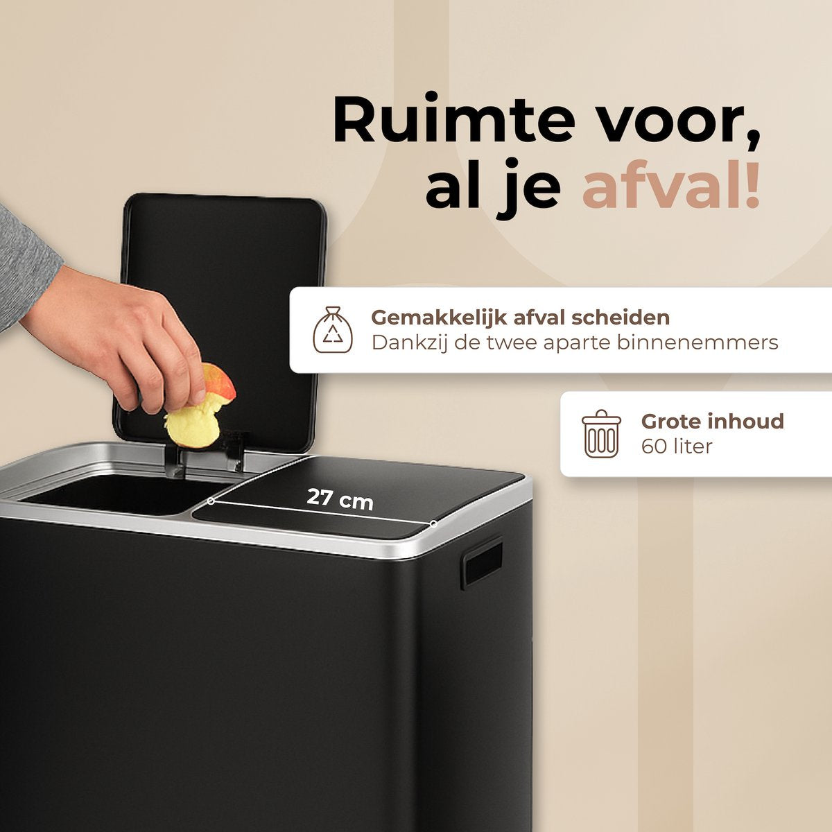 O'DADDY® Prullenbak met 2 vakken