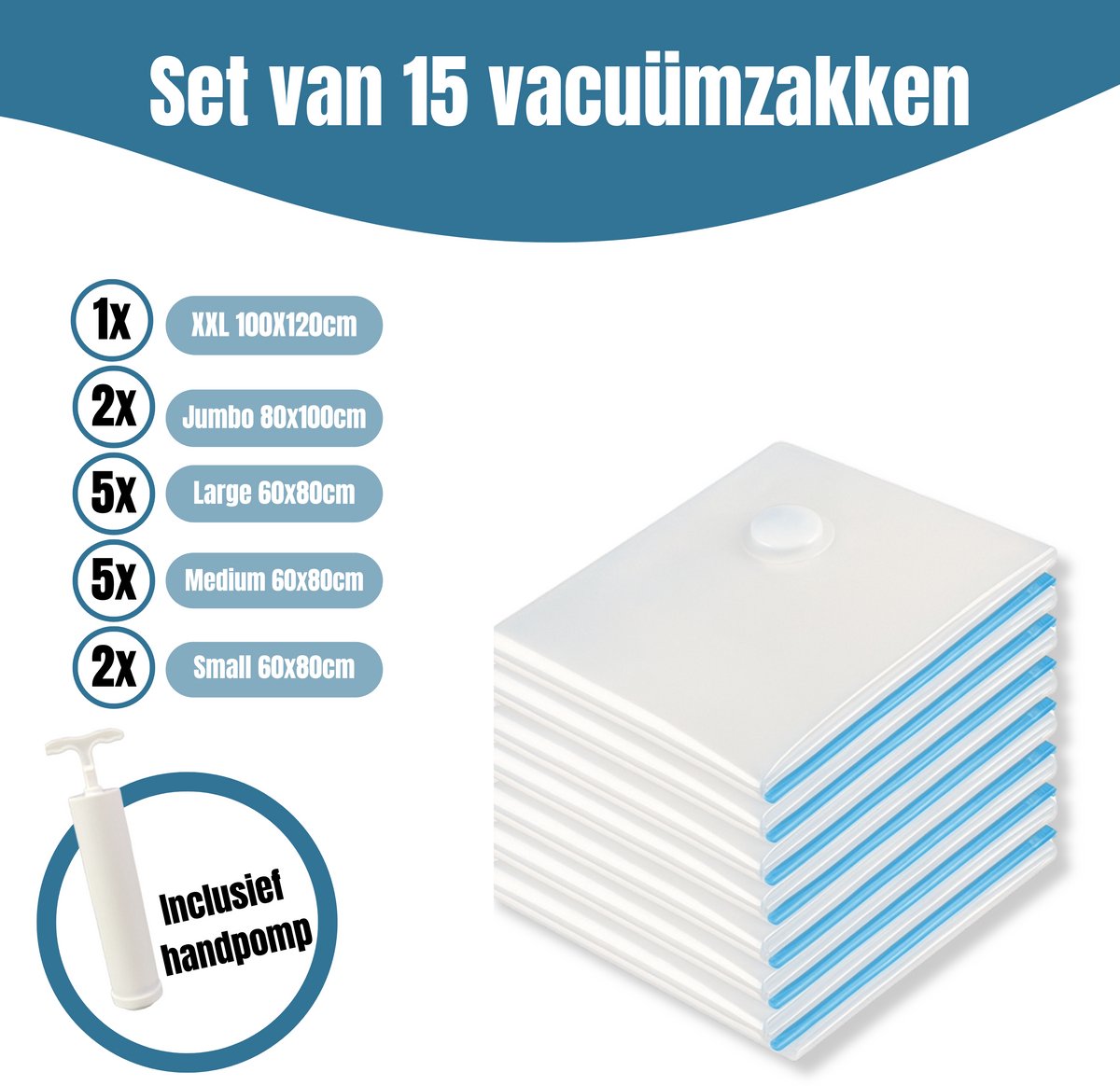 Travelly® Vacuüm Opbergzakken set van 15