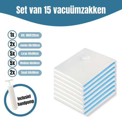 Travelly® Vacuüm Opbergzakken set van 15