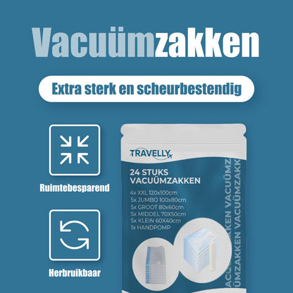 Travelly® Vacuüm Opbergzakken set van 24