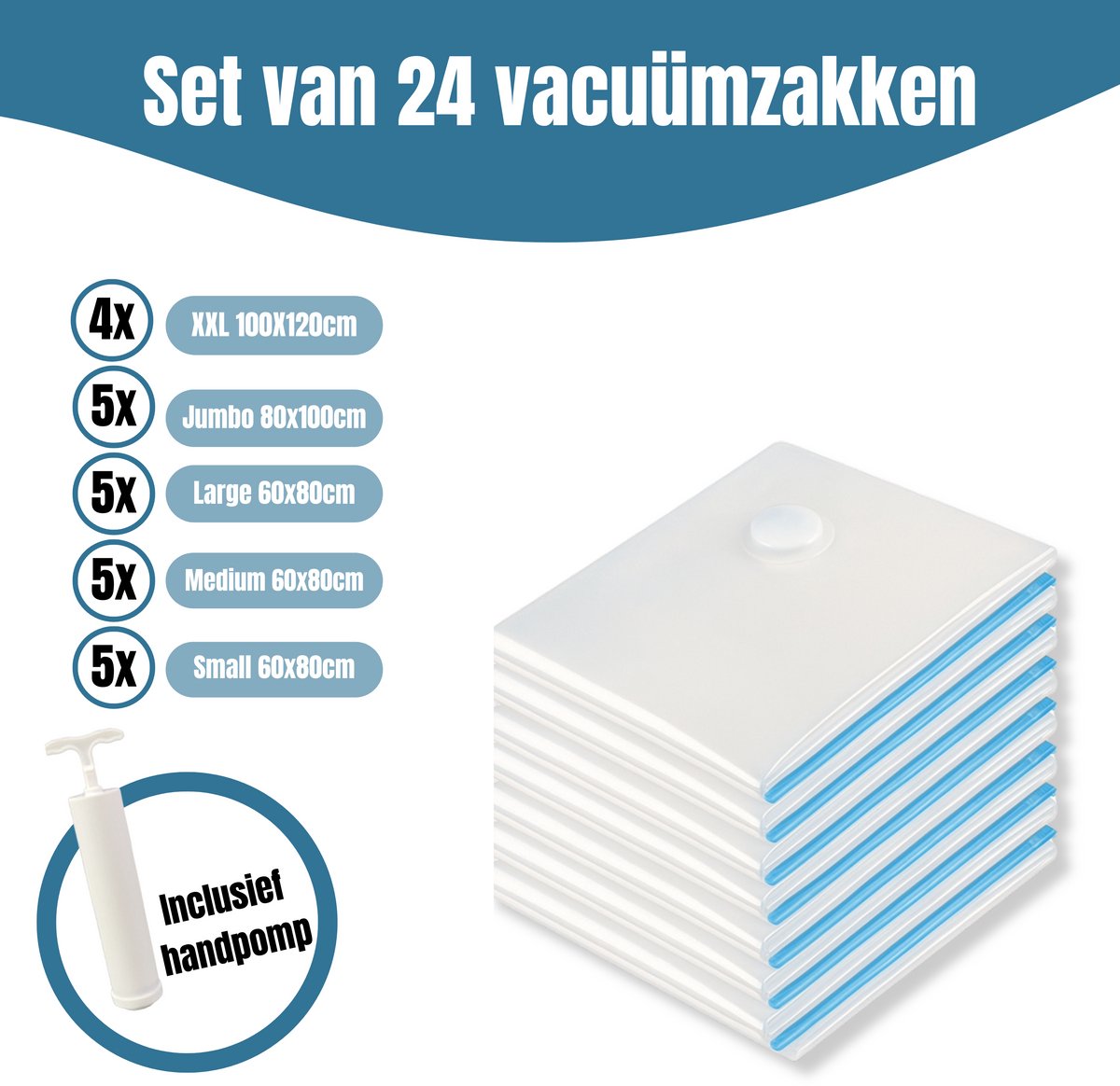 Travelly® Vacuüm Opbergzakken set van 24