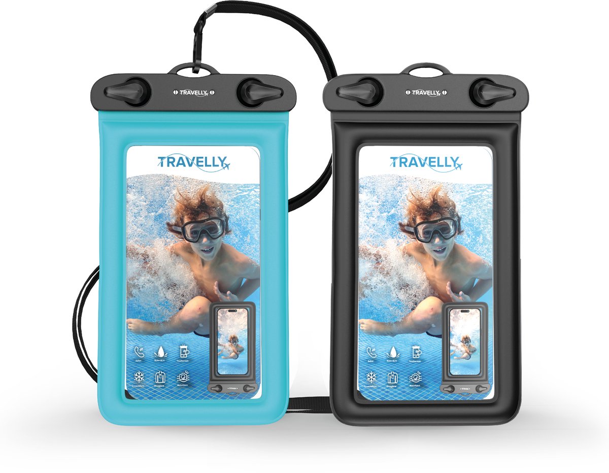 Travelly® Waterdicht telefoonhoesje set van 2